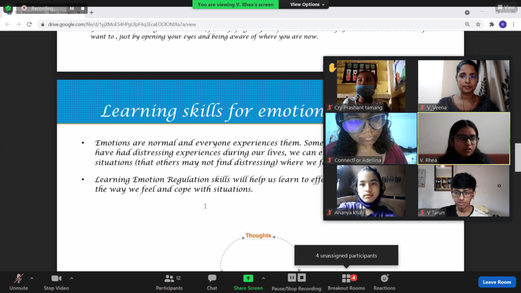 Webinar on Social Emotional Learning for underprivileged children